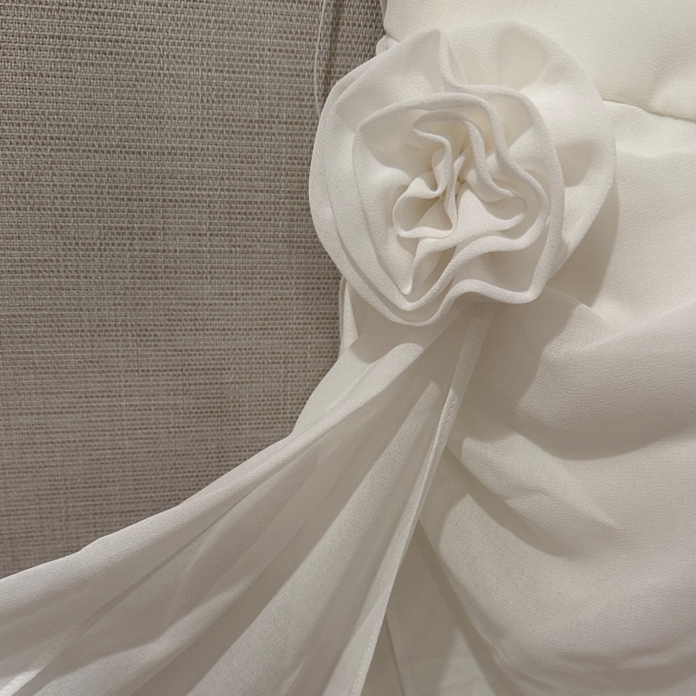 Likely White One-Shoulder Dress with Floral Detail - Picture 5 of 5